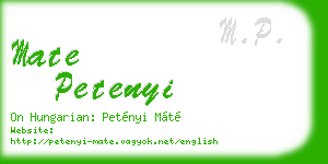 mate petenyi business card