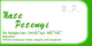 mate petenyi business card